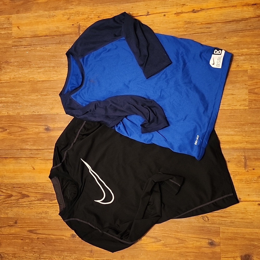 2 Nike Large Dry fit long sleeve shirts